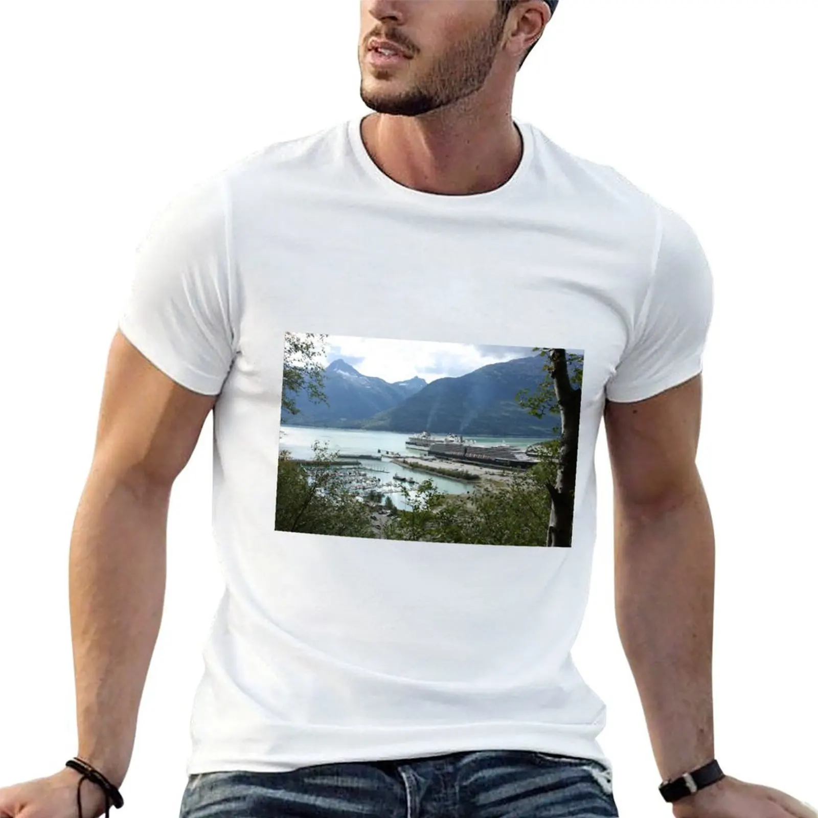 

Bay of Juneau from Mt. Roberts T-Shirt graphic t shirts for man cotton tshirt 100% T-Shirt