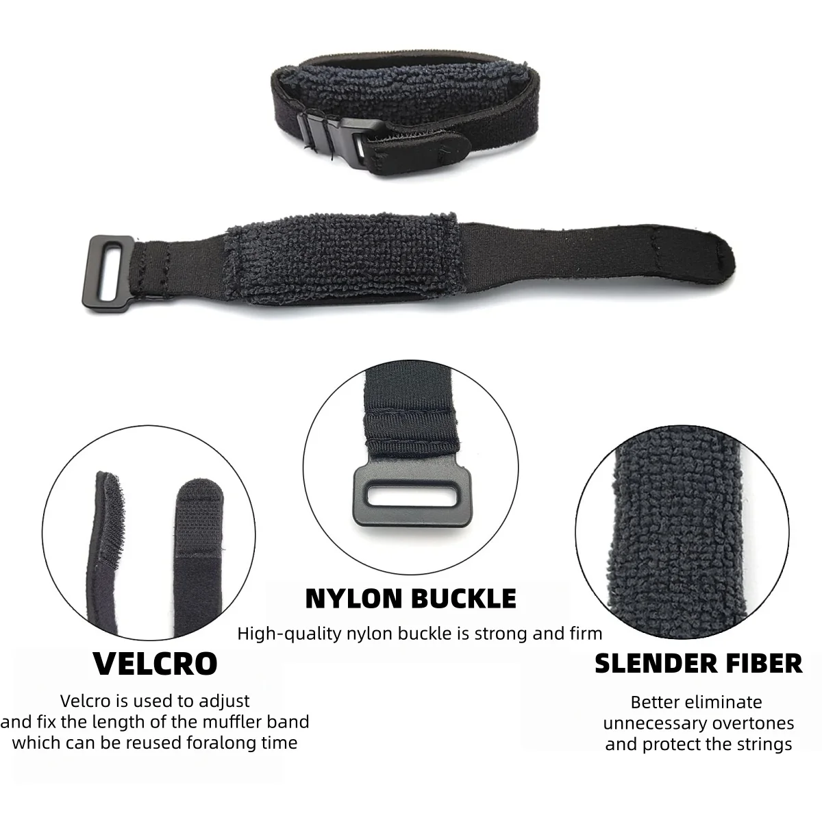 Miwayer جيتار سلسلة كتم المثبط الأسود الأصابع كتم الشريط/قابل للتعديل باس كتم/ل 7-10 سلسلة الغيتار/5-10 سلسلة باس #3