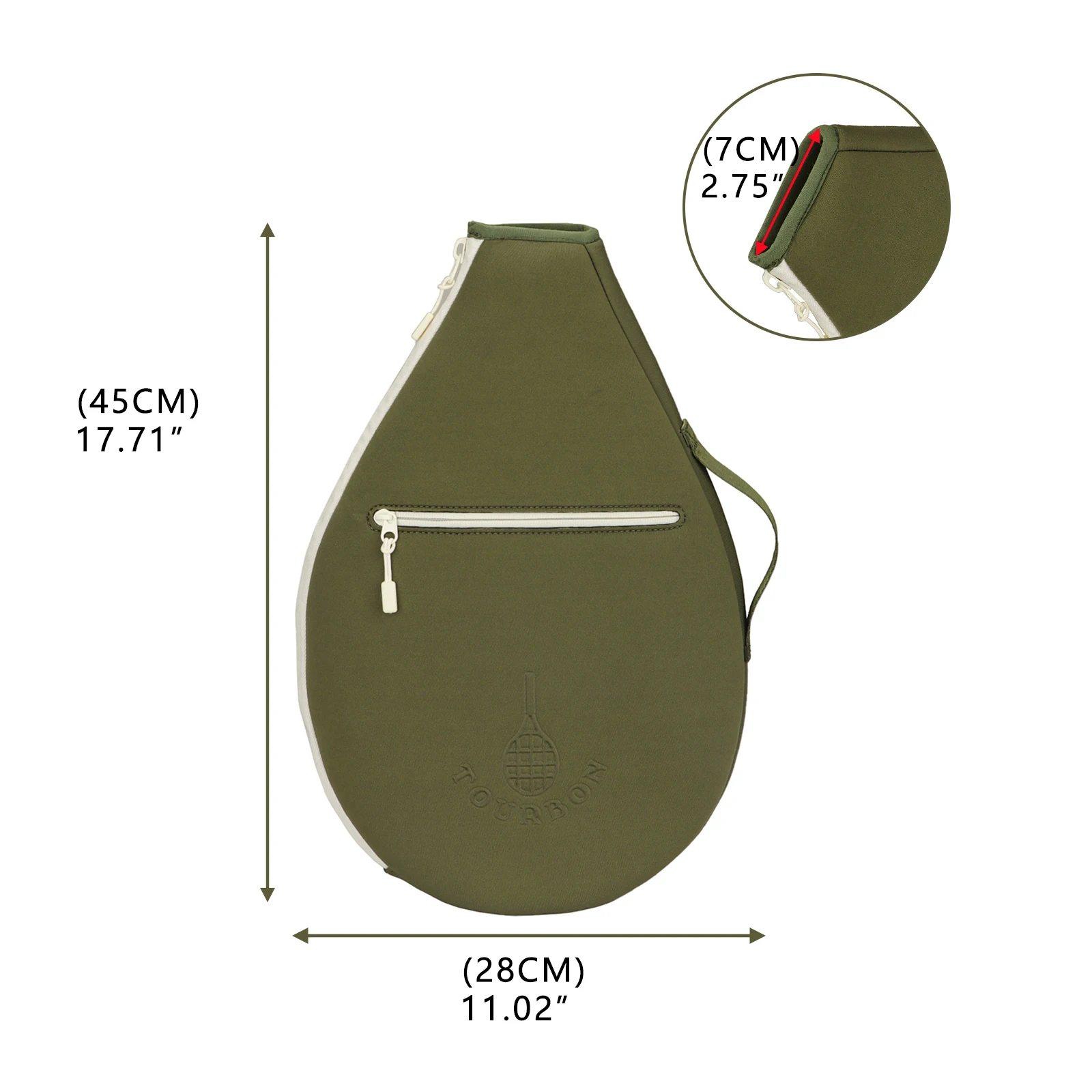 Tourbon Crossbody Shoulder Tennis Racket Bag Sports Tote Tennis Racquet Bag Neoprene Light Weight Adjustable Strap Outdoors