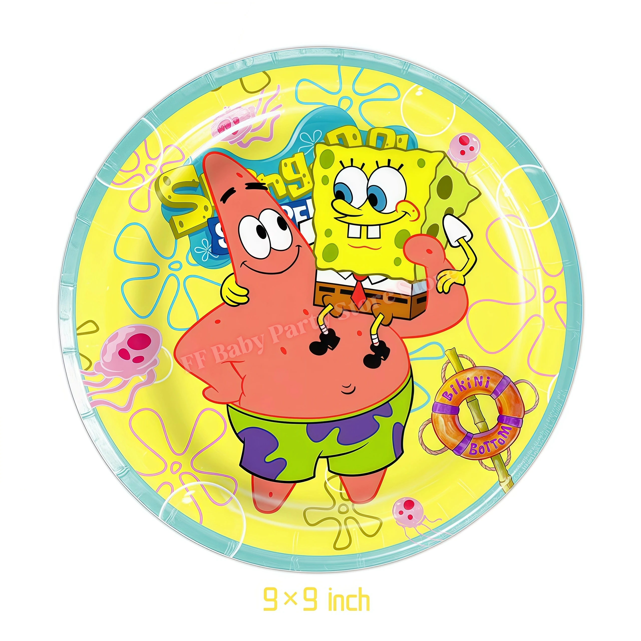 SpongeBob Geburtstagsparty Dekoration Hintergrund Tortendekoration Becher Ballons für Kinderparty Gastgeschenk Babyparty Zubehör – Detail 4