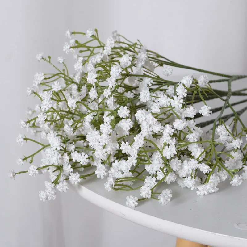 Bianco Gypsophila fiori artificiali matrimonio Bouquet fai da te decorazione disposizione plastica respiro del bambino fiori finti decorazioni per