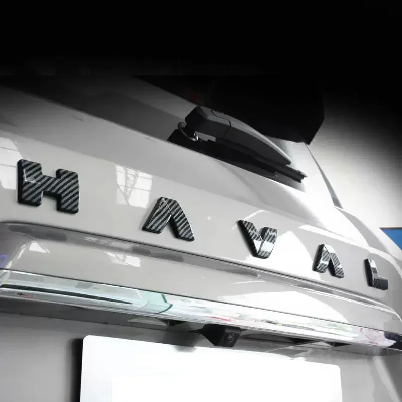For HAVAL H6 PHEV 2023 2024 Front Rear Car Logo Modified Grid Steering Wheel Grille Stickers Car Accessories Logo