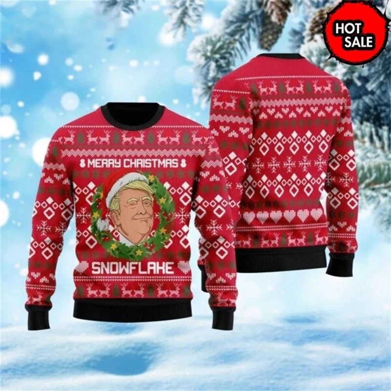 Hot Sale Donald Trump 3D Printed Sweatshirt USA Patriotic Unisex Jumper Sweater America Men Pullovers Ugly Christmas Sweater Top