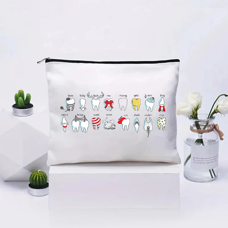 

Dental Definitions Makeup Bag Dentist Gift Cosmetic Case Dentistry Bags Dental Treatment Toiletry Pouch Dental Students Gift