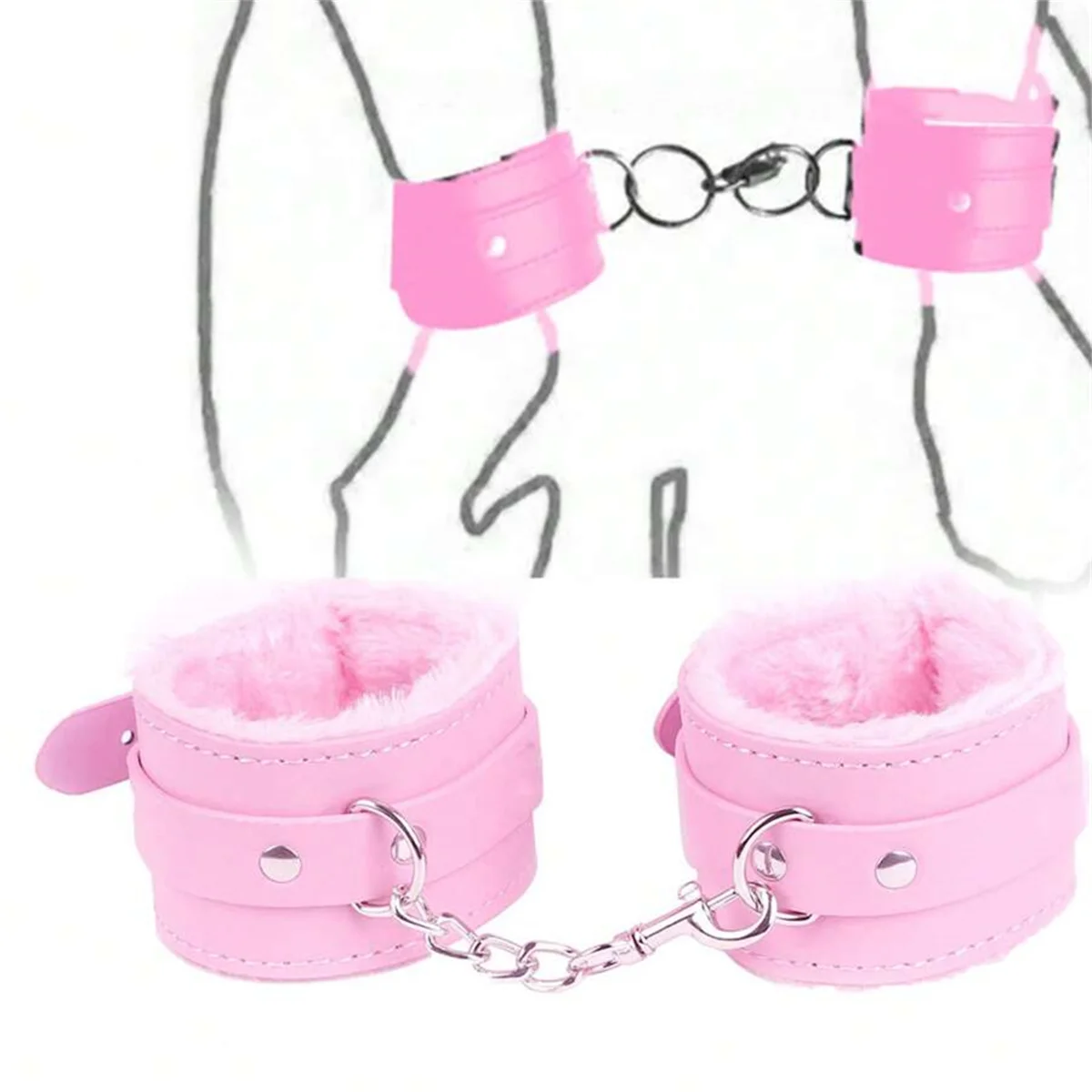 PU Leather Handcuffs Sex Bondage Restraints Wrist Hand Cuffs Product,Adult Game Toys for Women&Men Products Bdsm Fetish