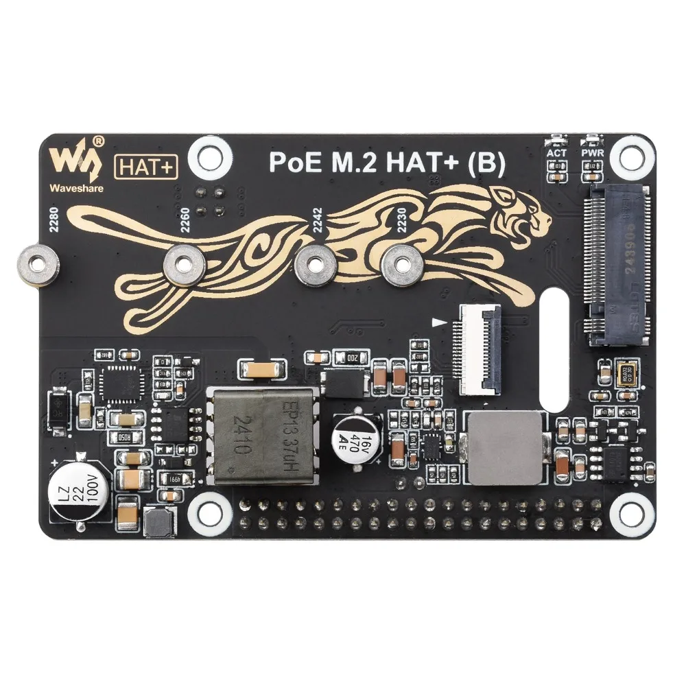 PCIe to M.2 with PoE Expansion Board For Raspberry Pi 5, support NVMe protocol M.2 interface hard disk High-speed read/write