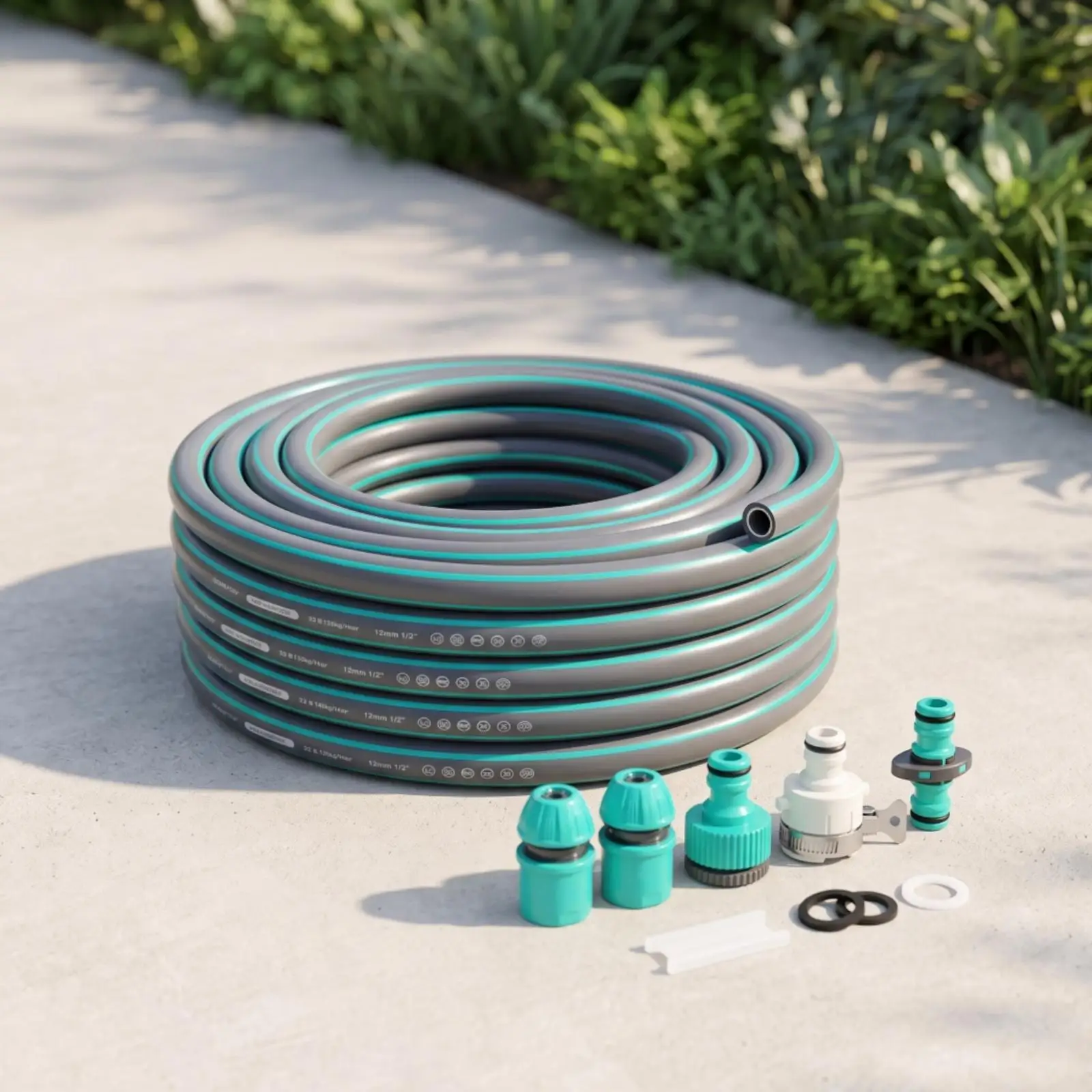 4 Layer PVC Water Hose Flexible Coiled Garden Hose 16mm Outer Diameter for Efficient Watering Tasks