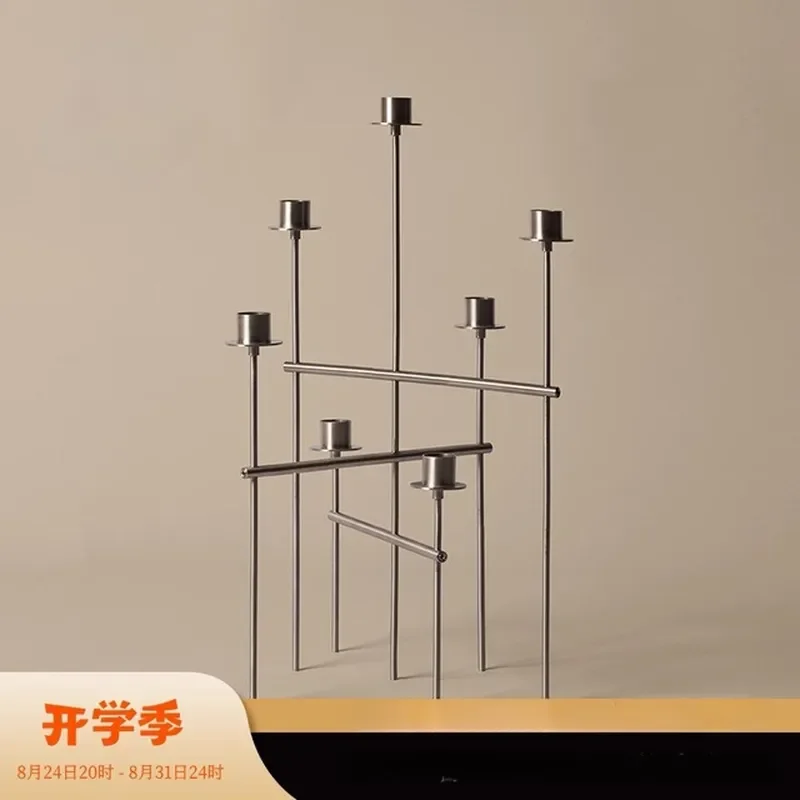 Modern Stainless Steel Multi Arm Candle Holder Stand Elegant Metal Candelabra Centerpiece for Dining Table Wedding Home Decor