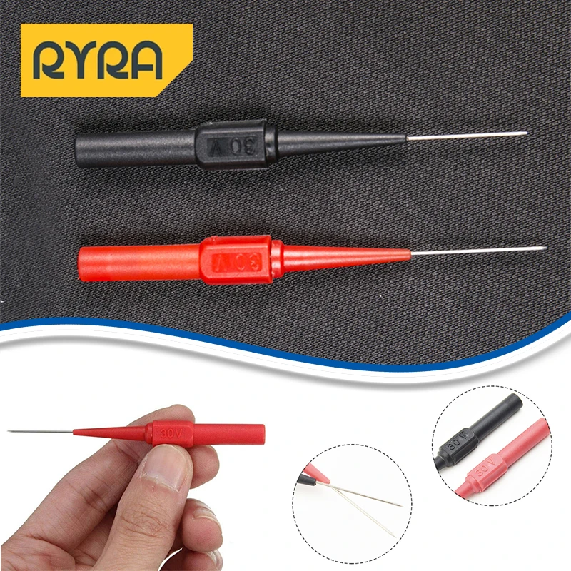 1/6PCS 30V Digital Multimeter Instrumentation Test Probe Pins Lead Equipment Instrument Part Insulation Wire Piercing Needle Tip