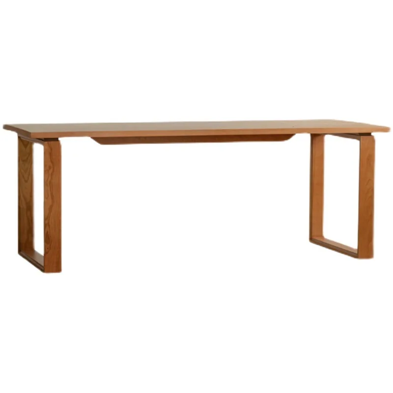 

Solid wood dining table thickened household small apartment long table workbench