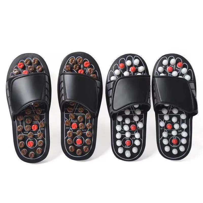 1 Paar Massageschuhe, Akupunktur-Massage-Slipper für Füße, Unisex, Gesundheitspflege, rotierende Fußmassageschuhe, chinesische Akupressur, Hausslipper – Detail 6