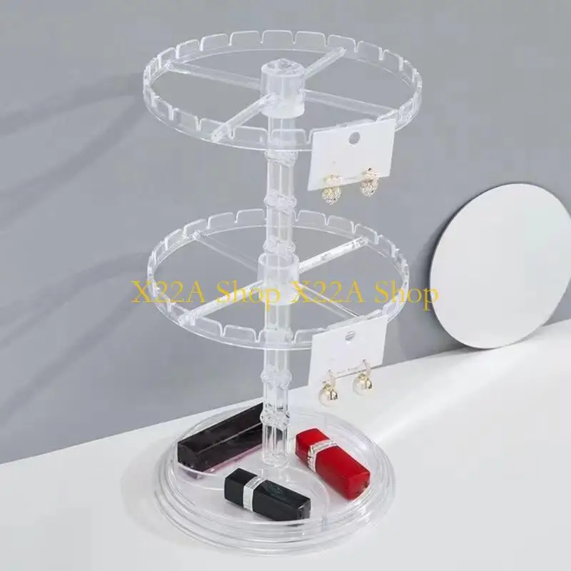

Unique Three Layer Jewelry Stand Rotating Storage Rack Earrings Bracelet Display Shelf