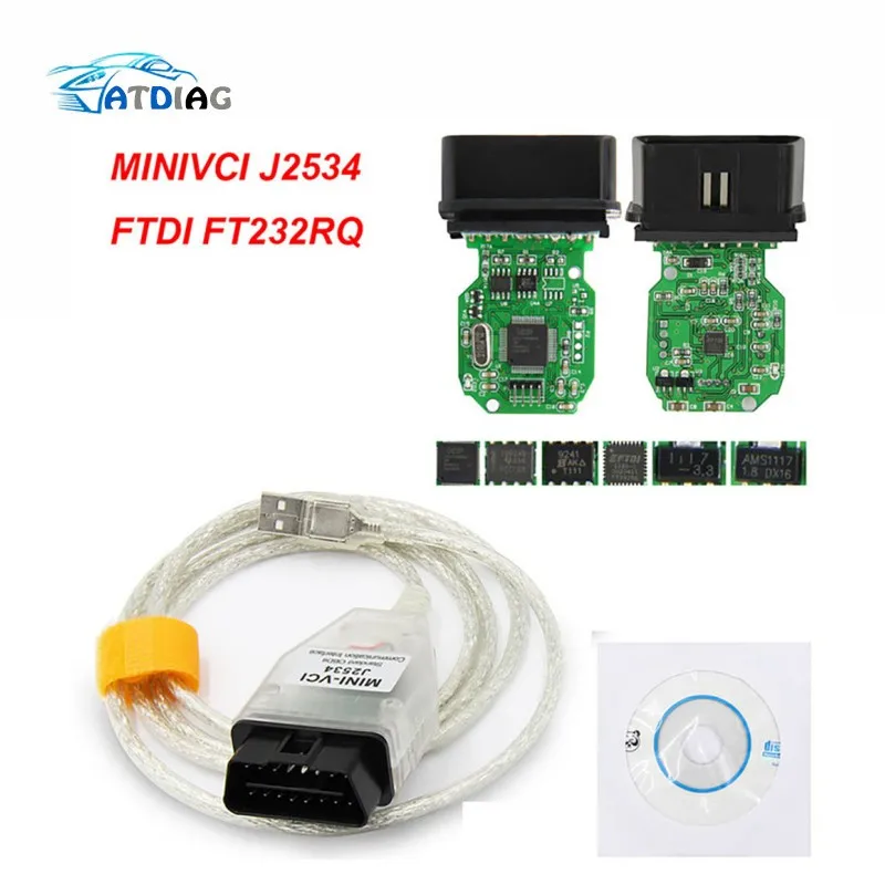 MINI VCI V18.00.008 Latest Version FTDI FT232RL RQ Chip High Performance OBD SAEJ2534 For Toyota/Lexus MINI-VCI TIS Techstream