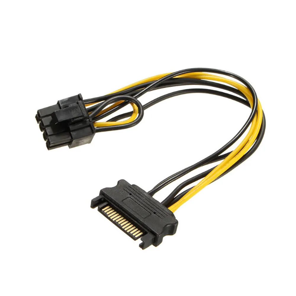 1Pcs 15 Pin SATA Male to 8 Pin PCI-E Power Supply Cable Adapter 6+2 Converter for Graphic Card SATA to 8 Pin Connector Cable