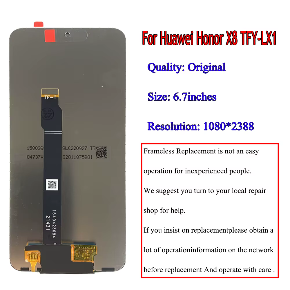 High-Quality 6.7" Lcd Screen For Huawei Honor X8, Perfect For Repair.