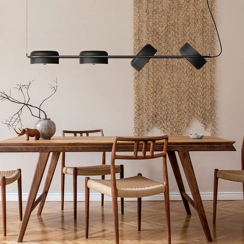 

Modern Black Chandelier Living Room Simple 360 Rotatable Restaurant Bedroom Pendant Lights Indoor Lighting LED Decoration Lamp