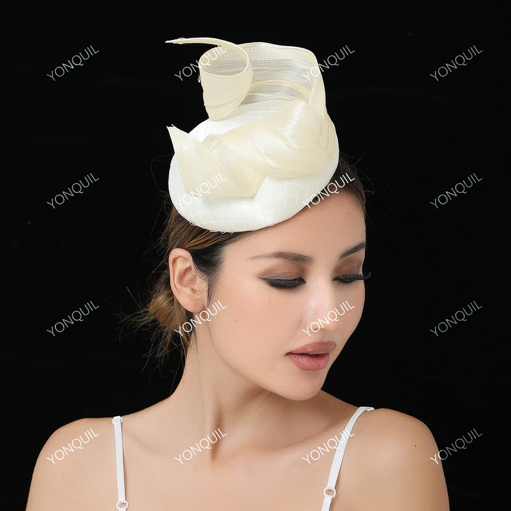 Высококачественный шелковый льняной и атласный свадебный головной убор, женский головной убор-волшебник с цветком для коктейльных гонок, аксессуары для волос