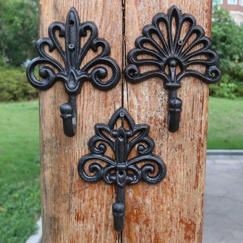 

European Court Vintage Cast Iron Hooks Single Hook Wall Hanging Wall Decoration Coat and Hat Hook Home Decoration