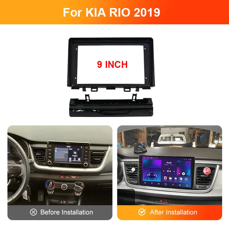 9 inch 2 Din Radio Frame For 2019 KIA RIO Car Player DVD Dashboard Audio Panel Mount Installation Fascia Frame And Canbus