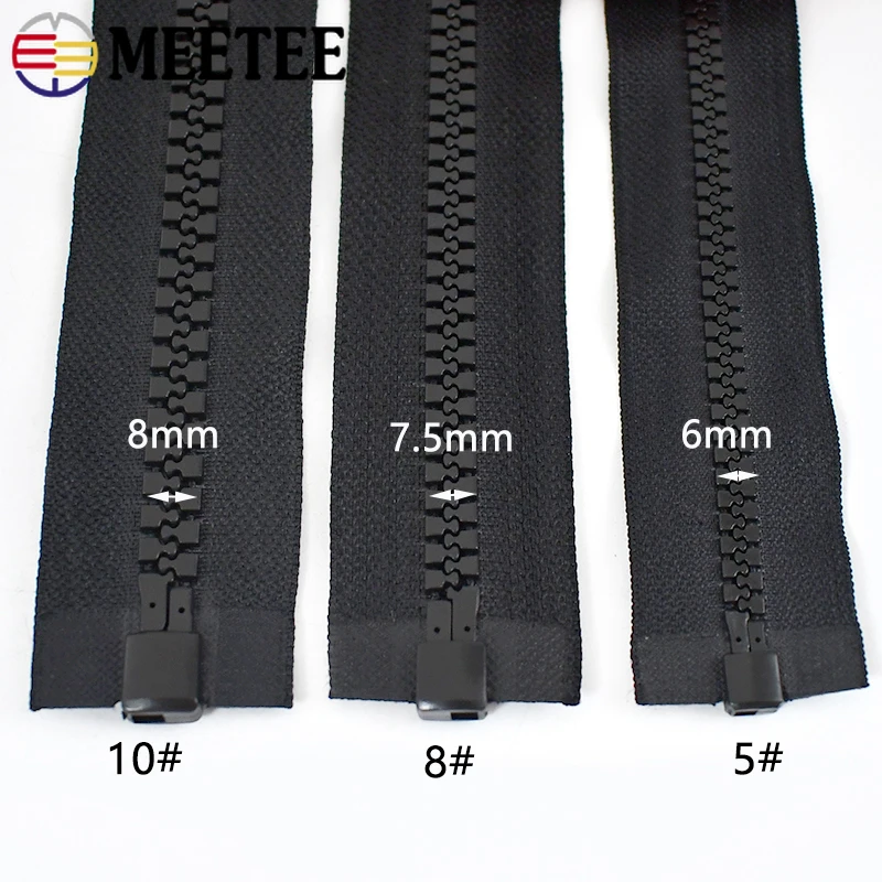 Meetee 5#8#10# Resin Zippers 60-300cm Double-sided Auto Lock Zipper Closures for Bags Tent Zip Repair Kit DIY Sewing Accessories