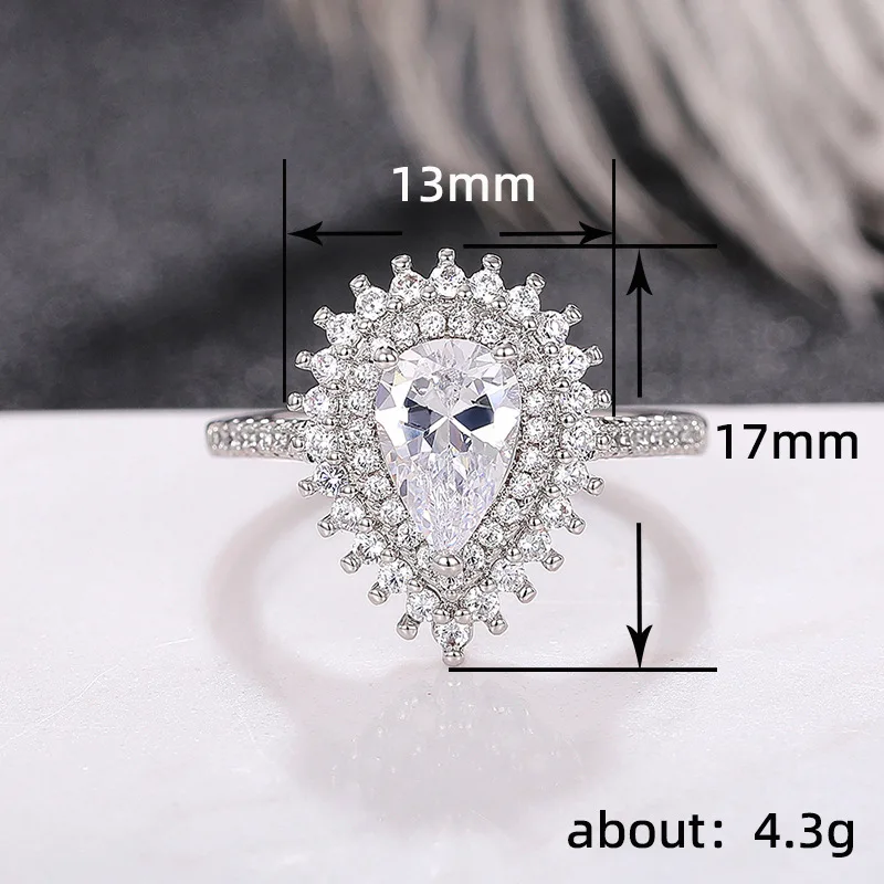 UMODE New Chic Drop Auger AAA+ Cubic Zirconia Design Rings for Women Fashion Gilrs Trendy Jewelry Bague Femme Party Gifts UR0720