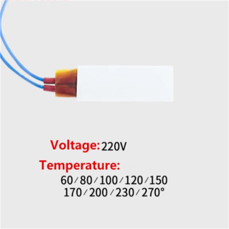 Imagem -05 - Temperatura Constante Aquecedor Ptc com Alumínio Shell 60*21 mm 60c 80c 100c 120c 150c 170c 200c 230c 270c 25w 35w160w 1pc 220v
