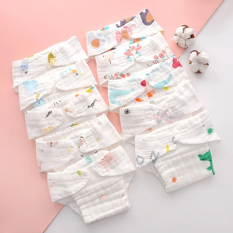 12 Layers Baby Cloth Diaper All In One Newborn Cloth Diaper Reusable Ecological Diapers Cartoon Cute Baby Diaper Nappy