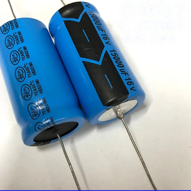 2PCS ตัวเก็บประจุกรองแบบแกน ตัวเก็บประจุอิเล็กโทรไลต์แบบโพลาไรซ์ 16v 15000uf 22X43mm