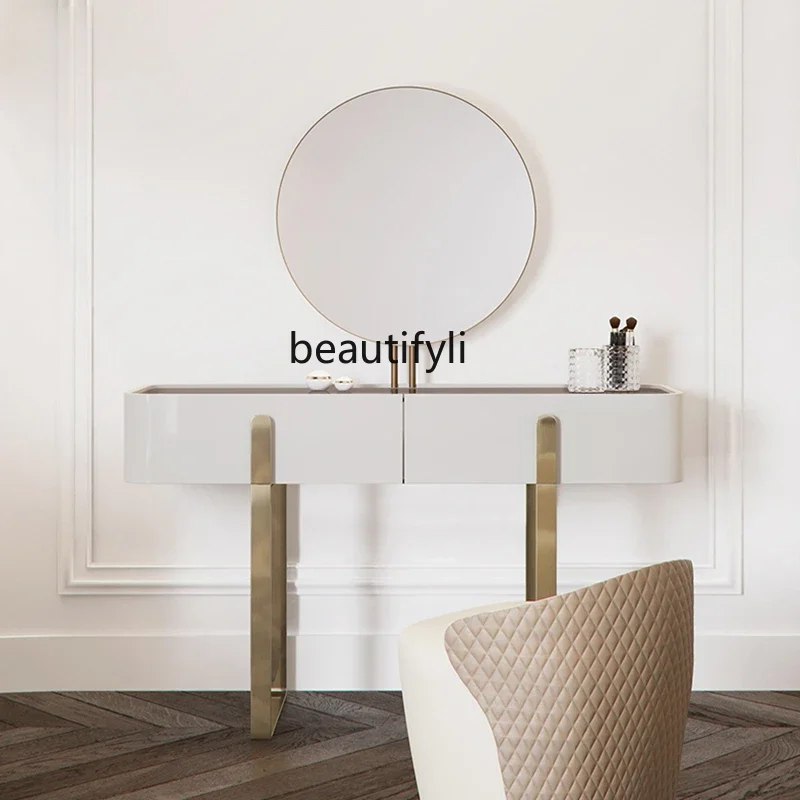 

zxqModern Simple Dressing Table Light Luxury Small Apartment Storage Integrated Makeup Computer Desk Connected Cabinet