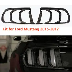 Car accessory auto body parts Carbon fiber taillight Cover tail light lamp Trim bezel surrounder For Ford Mustang 2015-2017