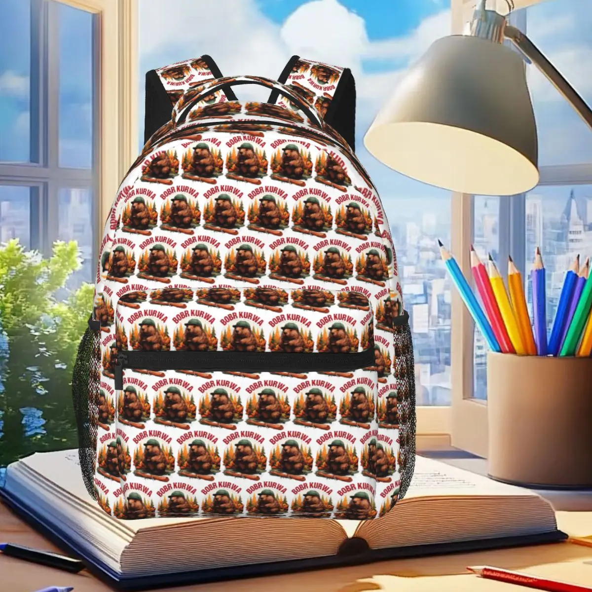

Bobr Kurwa Bober Beaver Backpack Student Boys Girls BookBag Kids School Bag Computer Shoulder Bags for Men Women