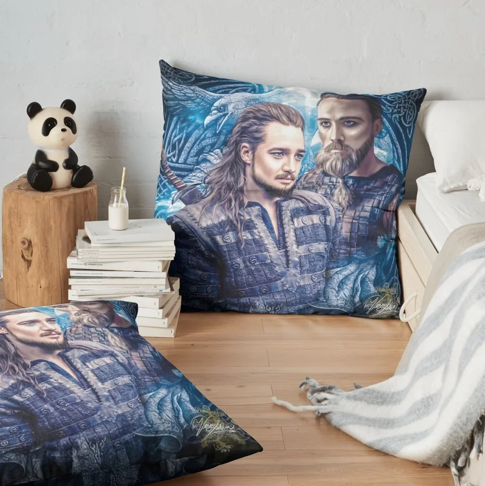 Erik and Uhtred- The Last Kingdom Pattern Pillow Case Fashion Square Cushion Car Sofa Home Office Decor