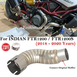For INDIAN FTR1200 FTR1200S FTR 1200 S 2018 - 2020 Motorcycle Exhaust Escape Stainless Middle Link Pipe Connect Original Muffler