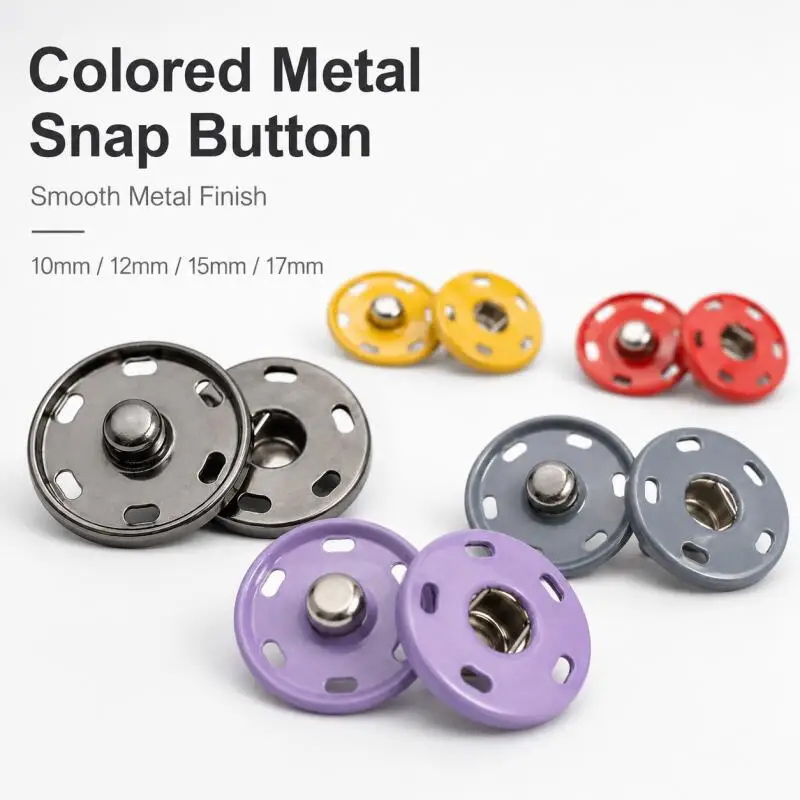 10-21 mm große, unsichtbare Metall-Druckknöpfe, Sets mit 10/20/30 Stück, unsichtbare bunte Druckknöpfe für DIY-Kleidung, Druckknöpfe zum Aufpressen. – Detail 1
