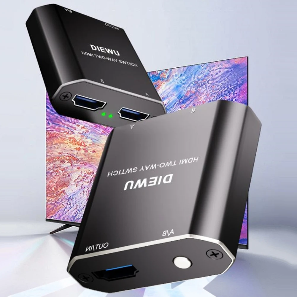 노트북 PC 모니터 TV 프로젝터용 양방향 어댑터, HDMI 호환 스위처, 2 포트, 4K, 60Hz, 1080P, 120Hz