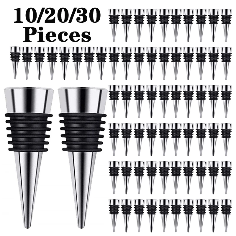 

10/20/30Pcs Metal Wine Stopper Reusable Decorative Wine Bottle Stopper Drink Wine Bottle Top Wine Cork Suitable For Kitchen Bar