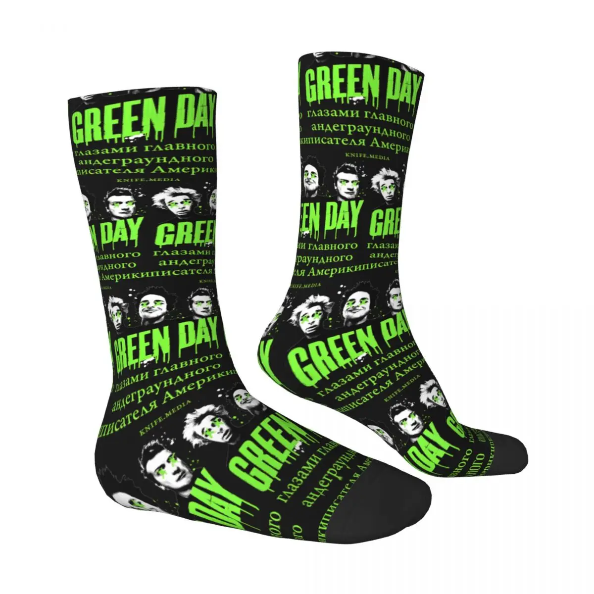 2024 Rock Band Green Day Socks The Saviors Tour Stockings Couple Medium Soft Running Sports Socks Winter Pattern Anti Sweat Sock