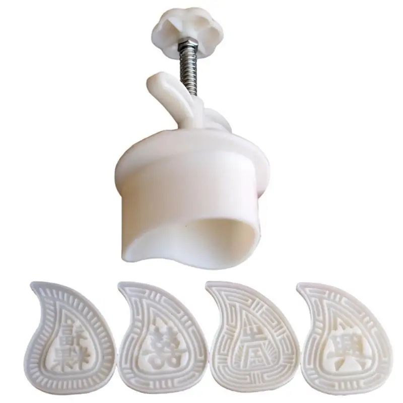 

E8BD Durable Mooncakes and Cookie Stamp Set Delicate Patterned Delight Crafting Molds Manual Mooncakes Press Embosser