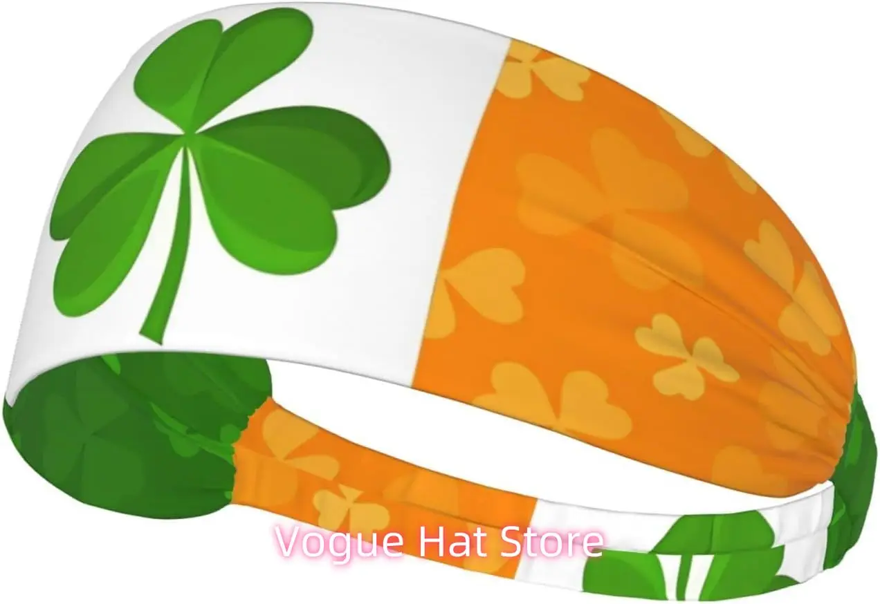 

Irish Flag Elastic Exercise Headband, Fitness Exercise Yoga Cycling Headband, Outdoor Sports Elastic Sweat-Absorbing Headband,