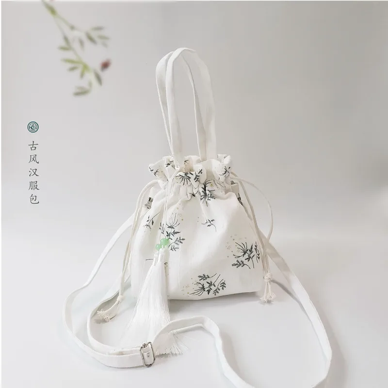 New Han Elements Bamboo Pattern Ancient Style Hanfu Diagonal Cross Handheld Paired with Ancient Costume Art Ancient Style B3