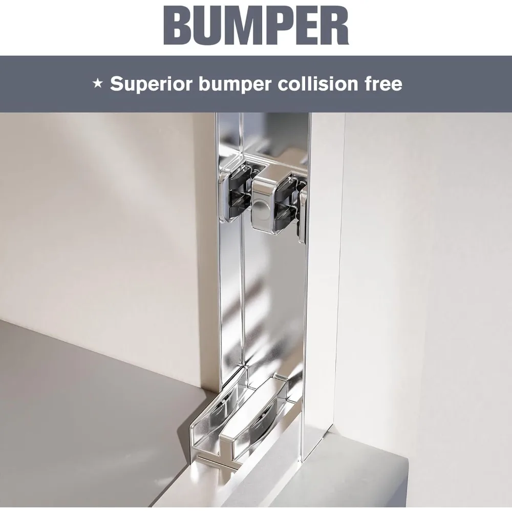 باب دش حوض استحمام منزلق شبه بدون إطار مقاس 56-60 بوصة عرض × 58 بوصة ارتفاع، باب دش زجاجي للحمام لحوض الاستحمام مع 1/4 بوصة (6 مم) شفاف #5