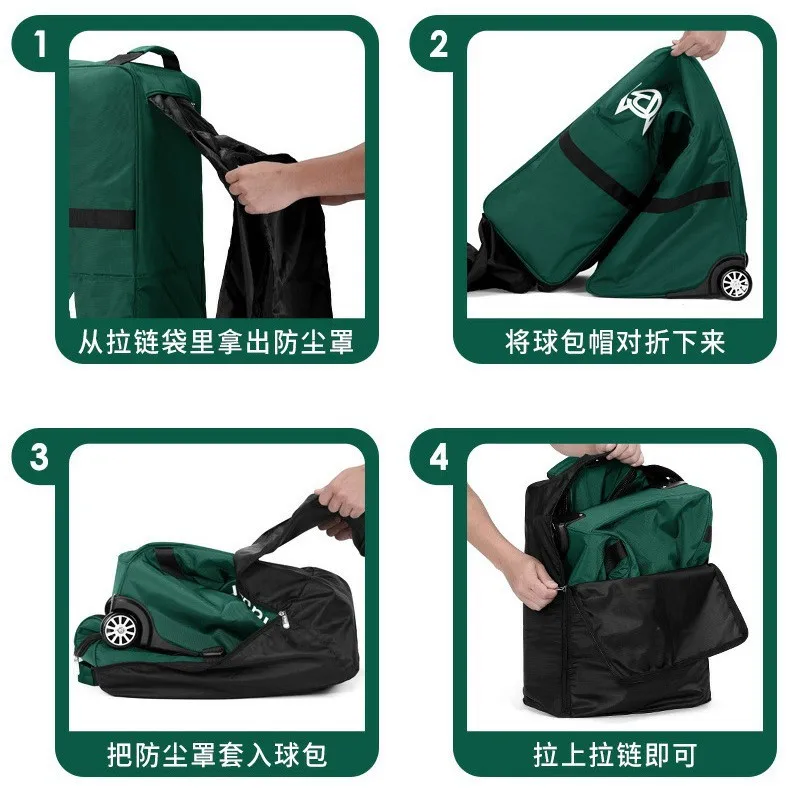 حقيبة سفر للجولف PGM مع غطاء عجلات قابل للطي معتمدة من شركة الطيران حماية سميكة #5