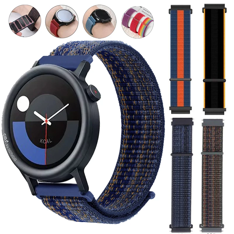Correa For CMF by Nothing Watch Pro 2 Nylon Loop Watchband 22mm Sport Colorful Band For CMF Watch Pro Smartwatch Bracelet Strap