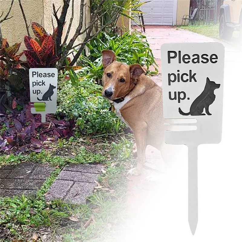 ABFY-panneau de ramassage de caca d'extérieur, panneau de rappel de nettoyage de caca d'animaux de compagnie, panneau d'avertissement de pelouse, panneau de piquets en bois pour protéger la pelouse