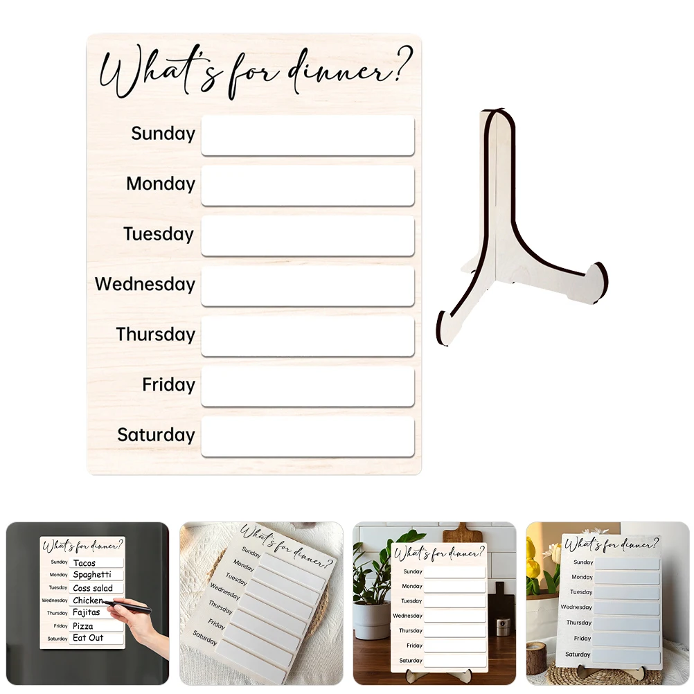 

Note Board Ornaments Menu for Fridge Dry Erase Refrigerator Weekly Calendar Meal Magnetic