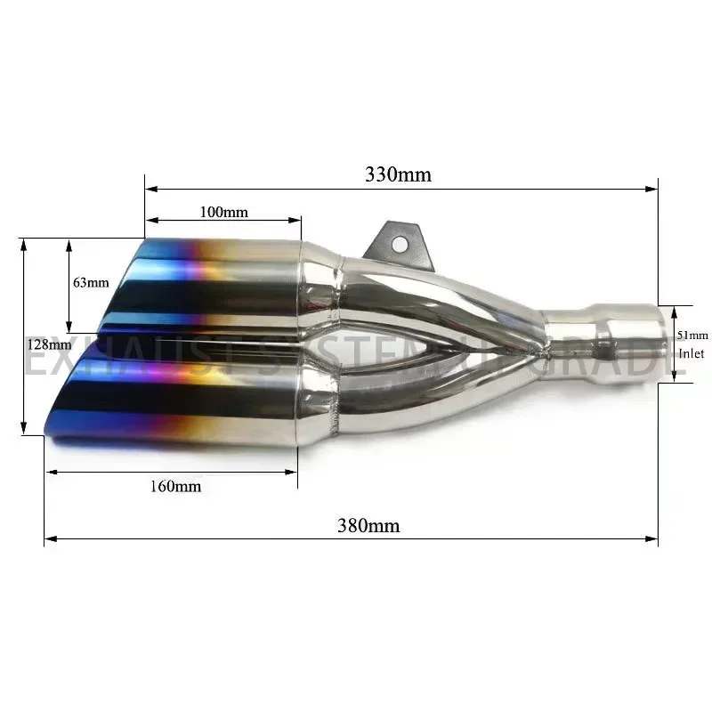 

Ninja400 Z900 CBR650R S1000RR YZF R6 MT07 09 Motorcycle Exhaust Pipe Escape Modified Motorbike 51/61mm Muffler for SC Project