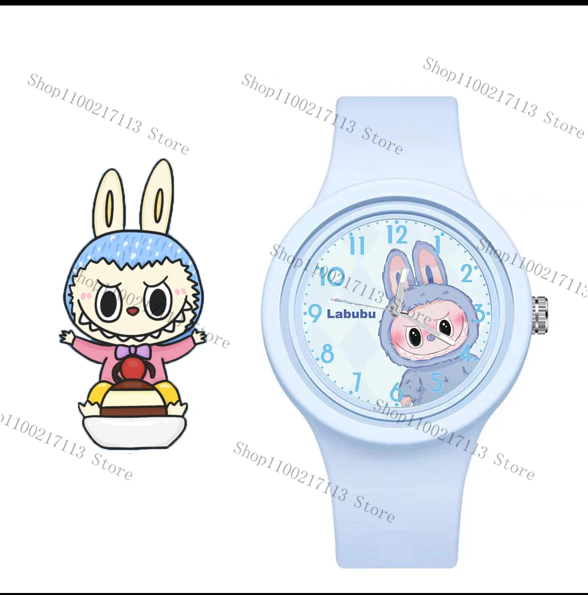 Neue Labubu Kinder Uhr Cartoon Puppen Charakter Runde Silikon armband analoge Digitaluhr Jungen Mädchen Kinder Spielzeug Geburtstags geschenke