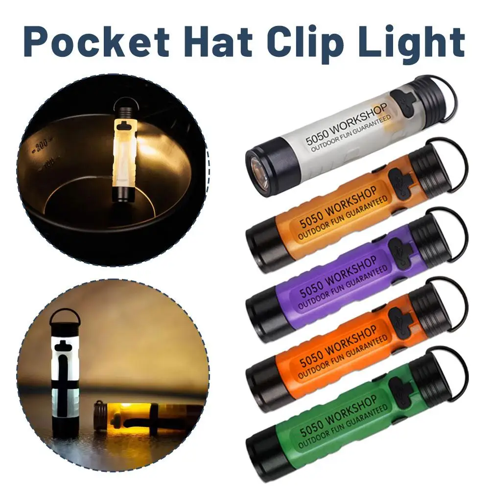 1PC Mini Flashlight Outdoor Key Clip Cap Ambient Led Long Endurance Disaster Relief Emergency 5050 Small Light Pocket