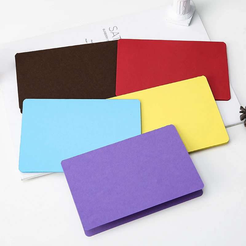 10 pçs papel kraft em branco cartões dobrável multi-purpose cartão de papel duro casamento festival envelope cartão de convite
