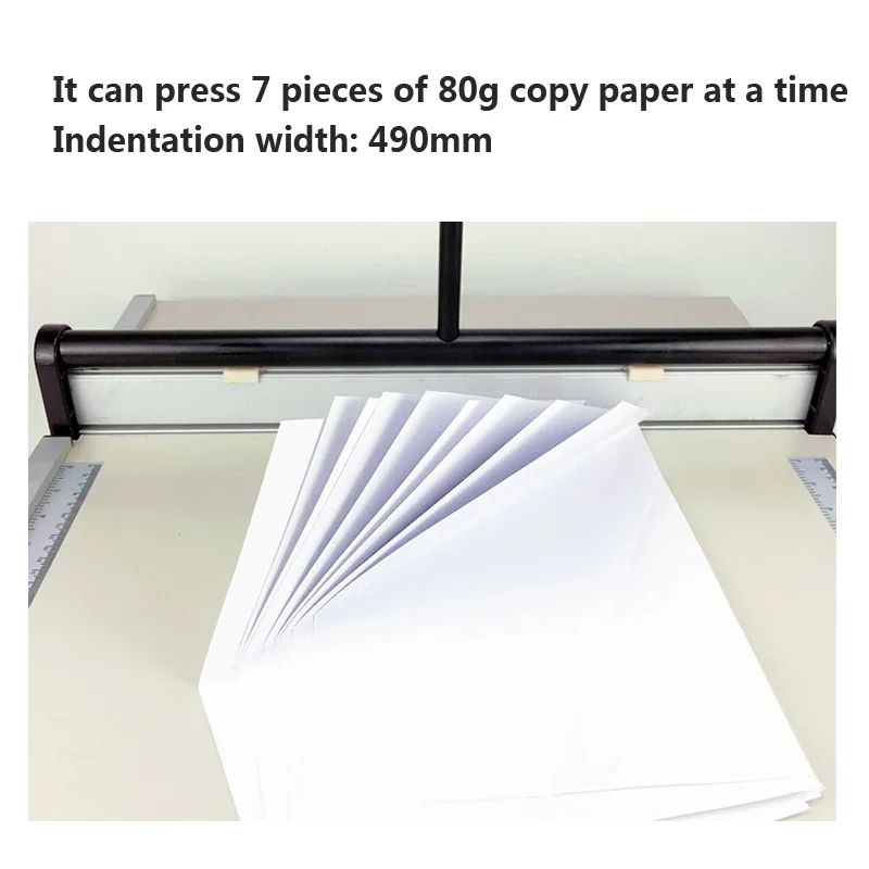 Imagem -04 - Modelo a3 Tamanho Papel Vincando Máquina Manual de Indentação Máquina de Dobramento 490 mm Largura Cartão Capa Papel 490